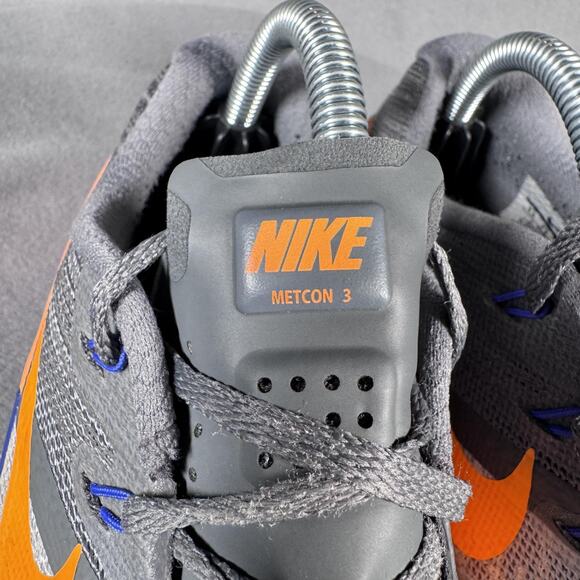 Nike Metcon 3 Shoes Mens Size 8.5 Gray Orange Blue Training CrossFit 852928-003 - Picture 5 of 11